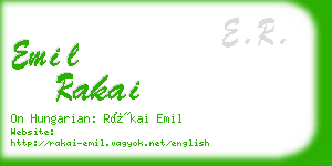 emil rakai business card